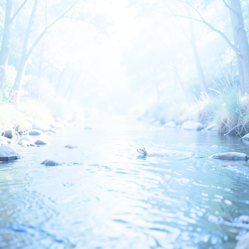 Children crouching beside a stream, searching for creatures among rocks and clear water